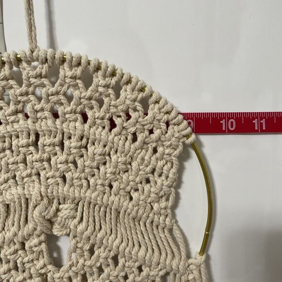 Macrame Woven Circle Cotton Tassel Round Wall Hanging Dorm Decor Bohemian New! - Picture 4 of 7